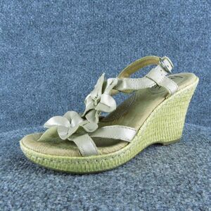 Born Concept Women Gladiator Sandal Shoes Size 7 Medium‎ Beige Leather